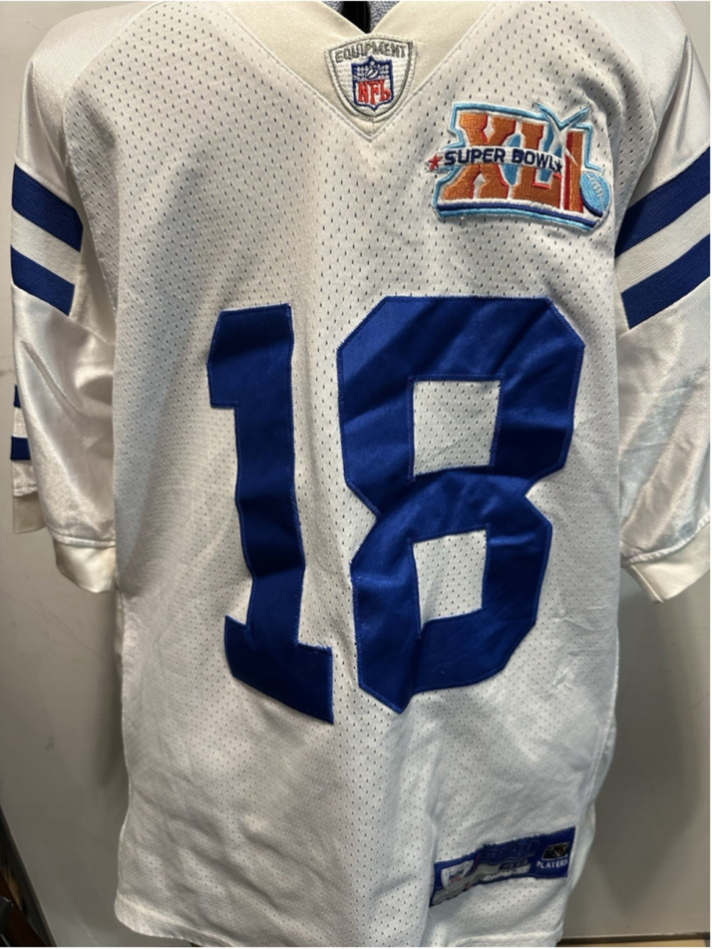 Peyton Manning Indianapolis Colts Reebok NFL Football Jersey White Size 48 L